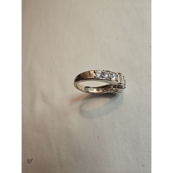 Sterling Silver Ring 925 Round and oblong stones size 7 - Picture 6 of 7